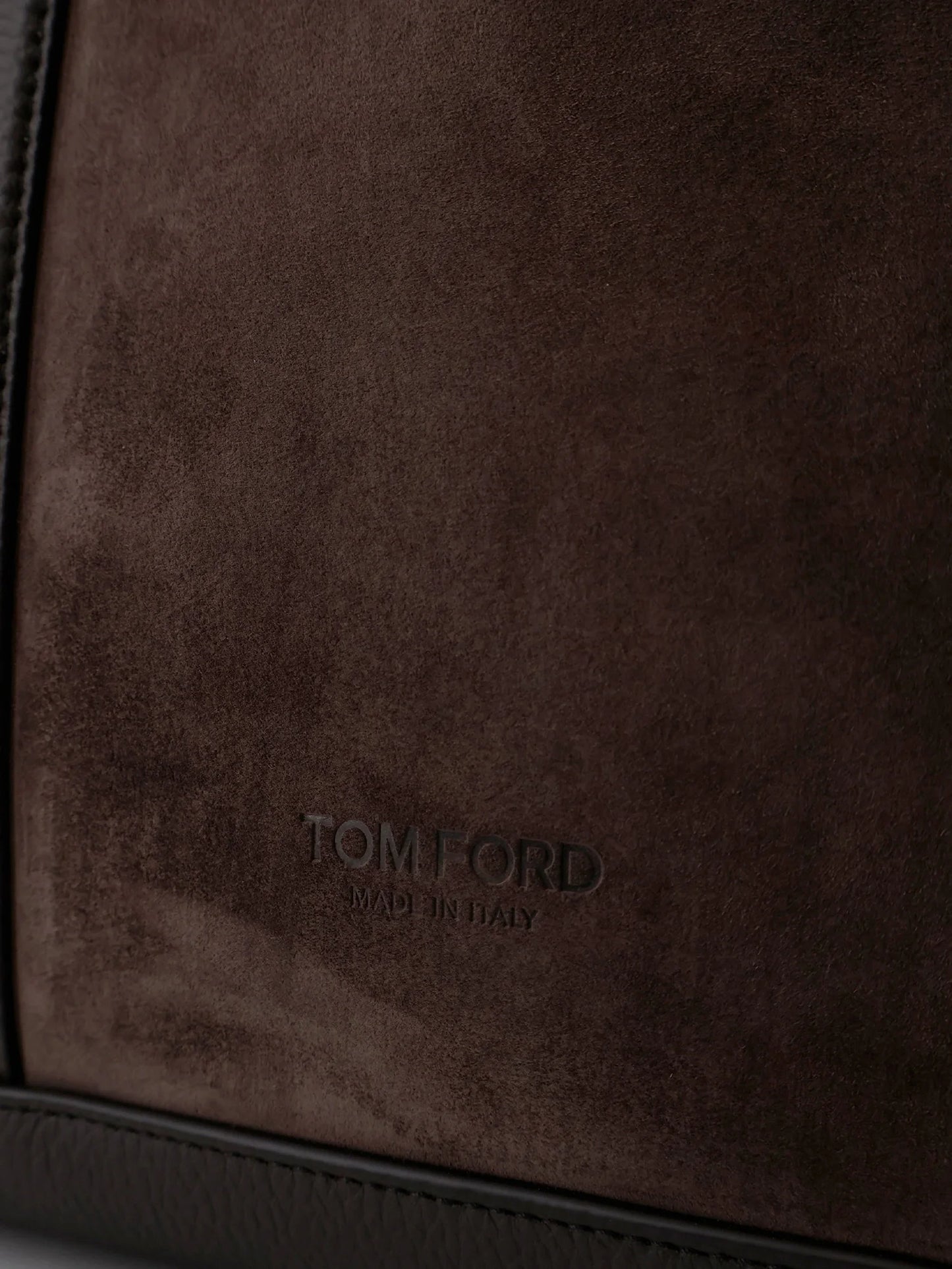 TOM FORD - Suede shopping bag with logo engraved on the bottom