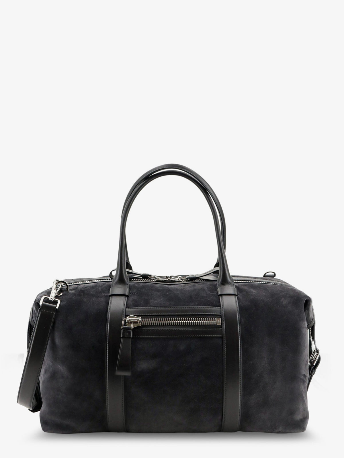Tom Ford Buckley Holdall Suede Travel Bag - Charcoal Grey
