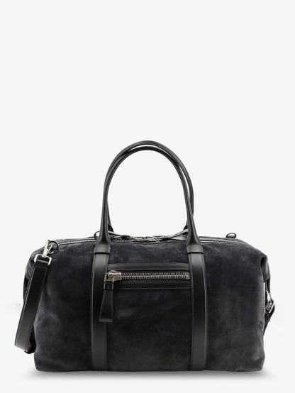Tom Ford Buckley Holdall Suede Travel Bag - Charcoal Grey