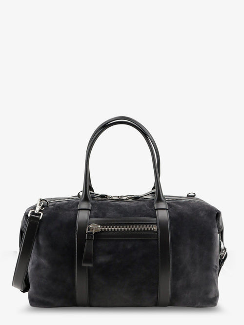 Tom Ford Buckley Holdall Suede Travel Bag - Charcoal Grey