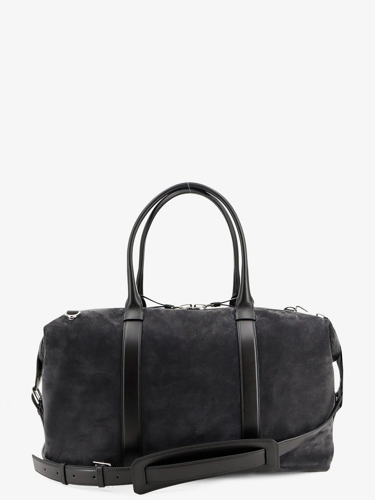 Tom Ford Buckley Holdall Suede Travel Bag - Charcoal Grey