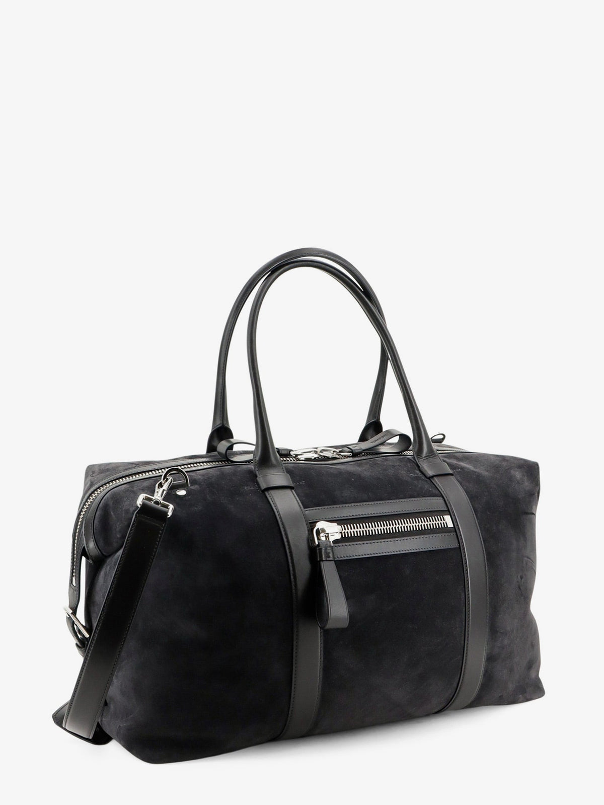 Tom Ford Buckley Holdall Suede Travel Bag - Charcoal Grey