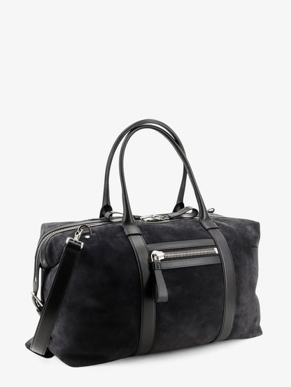 Tom Ford Buckley Holdall Suede Travel Bag - Charcoal Grey