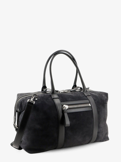 Tom Ford Buckley Holdall Suede Travel Bag - Charcoal Grey