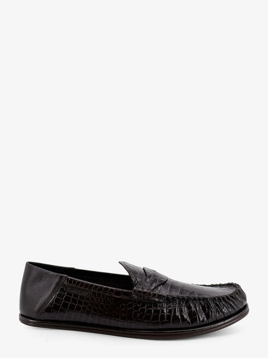 Tom Ford Crocodile Print Leather Loafers