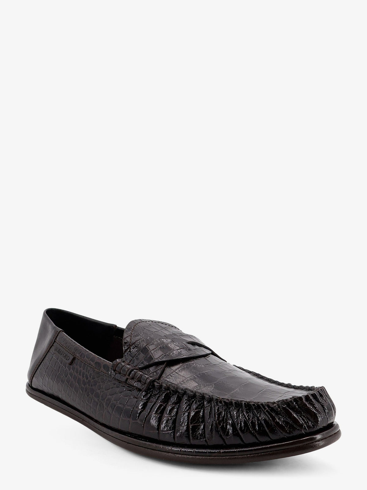 Tom Ford Crocodile-print leather loafers - Espresso