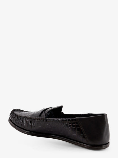 Tom Ford Crocodile-print leather loafers - Espresso