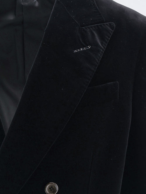 Tom Ford Double-breasted velvet blazer - Black
