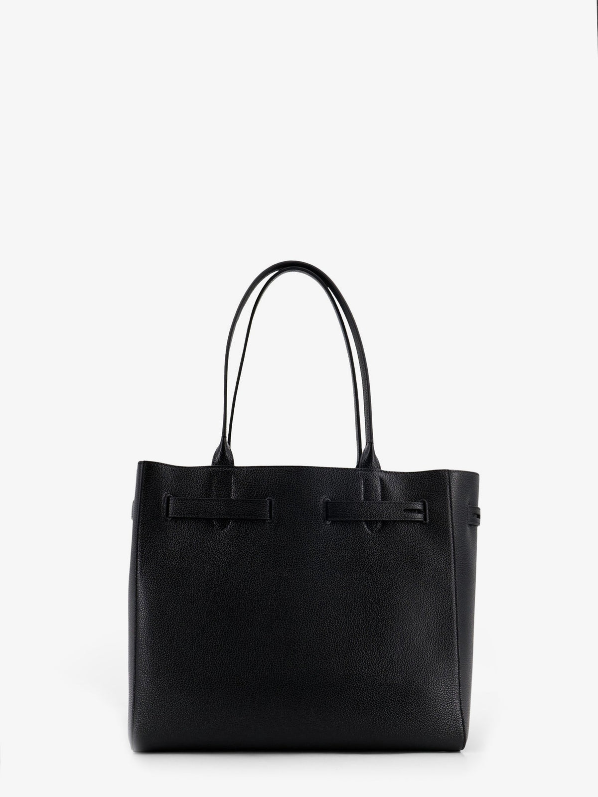 Tom Ford Leather shoulder bag with engraved logo on the front - Black