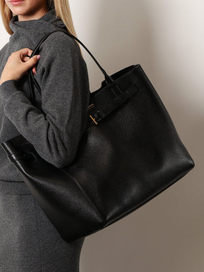 TOM FORD - Leather shoulder bag with logo