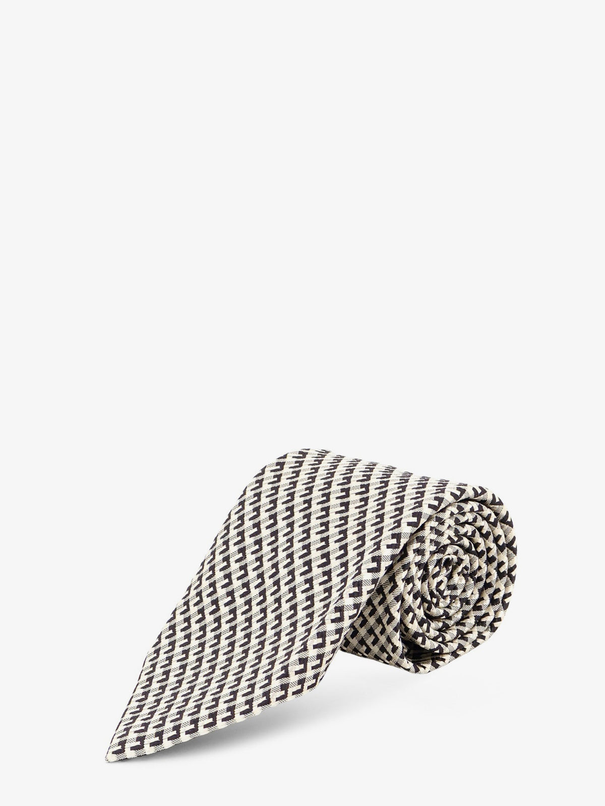 Tom Ford Silk tie with geometric pattern - Comboblack&Ivory