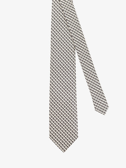 Tom Ford Silk tie with geometric pattern - Comboblack&Ivory