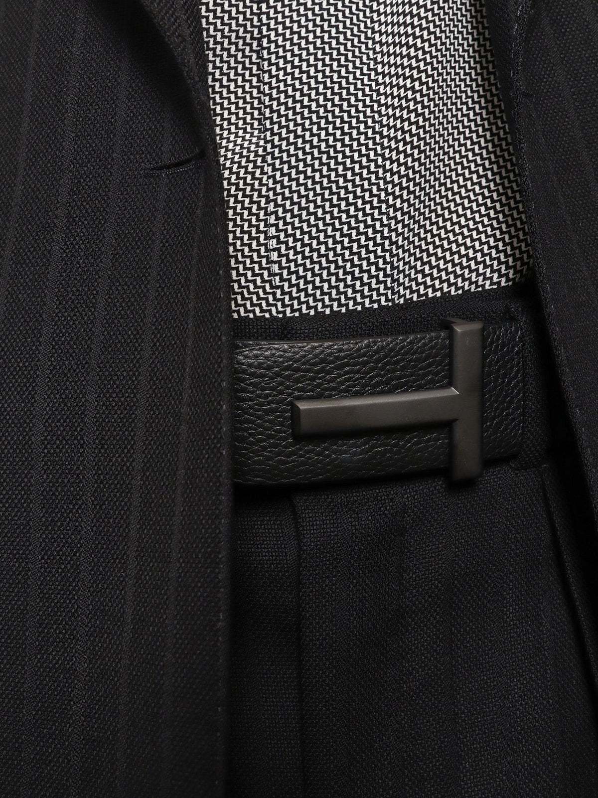 Tom Ford Hammered leather belt - Black
