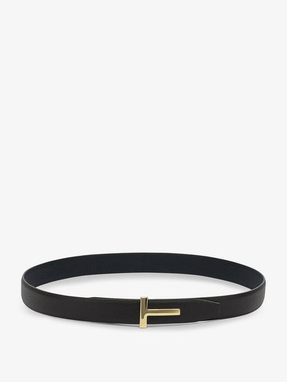 Tom Ford Reversible hammered leather belt - Brown Black