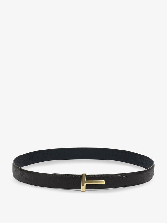 Tom Ford Reversible hammered leather belt - Brown Black