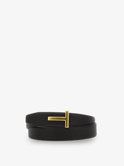 Tom Ford Reversible hammered leather belt - Brown Black