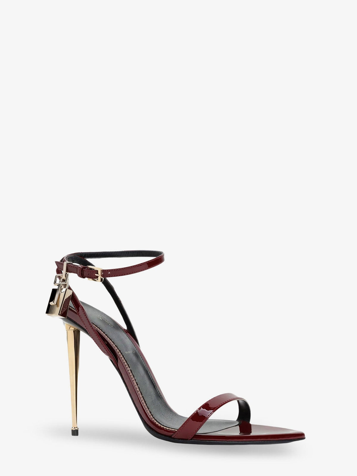 Tom Ford Patent leather sandals with iconic metal padlock - Rubyred
