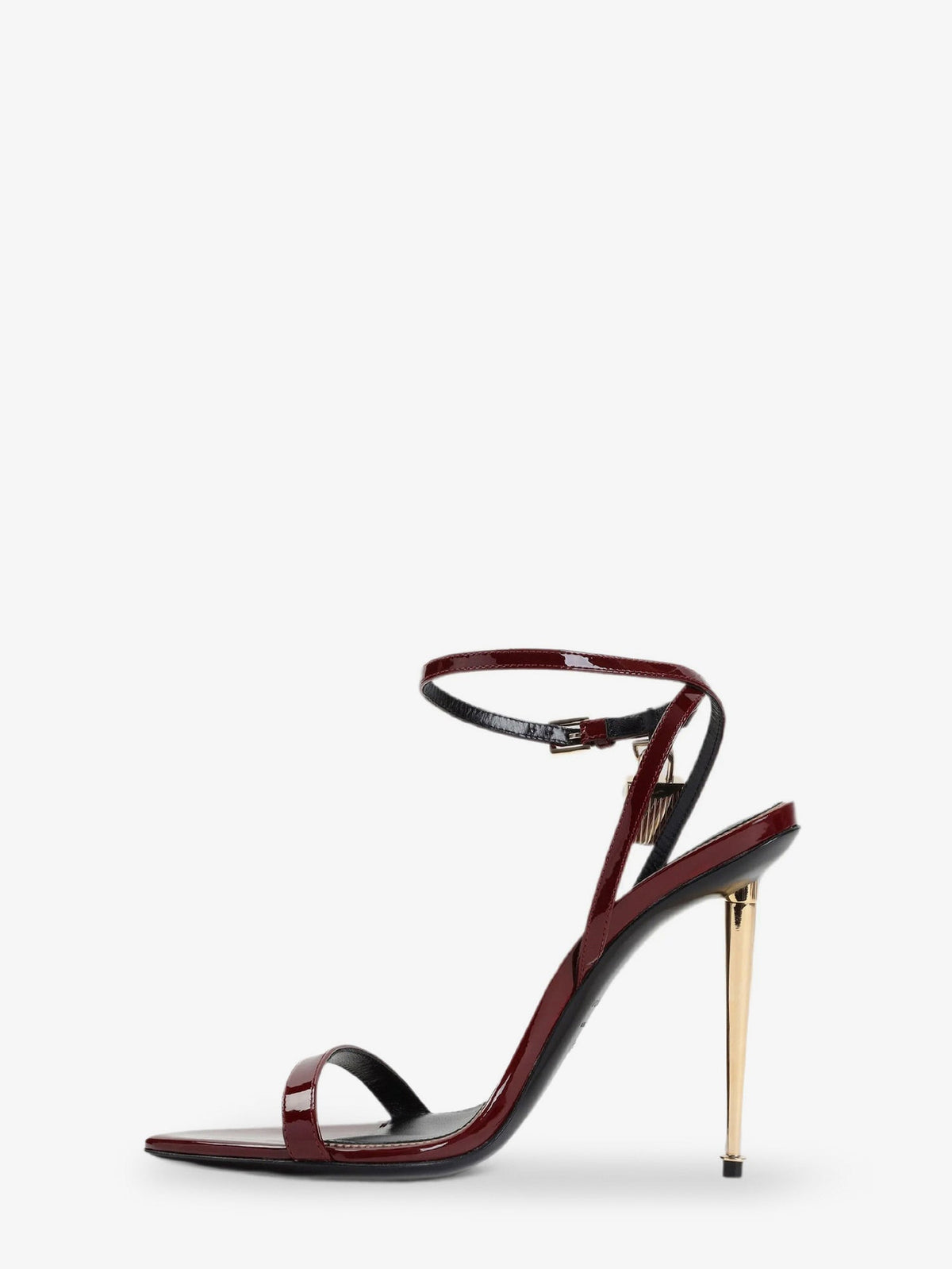 Tom Ford Patent leather sandals with iconic metal padlock - Rubyred
