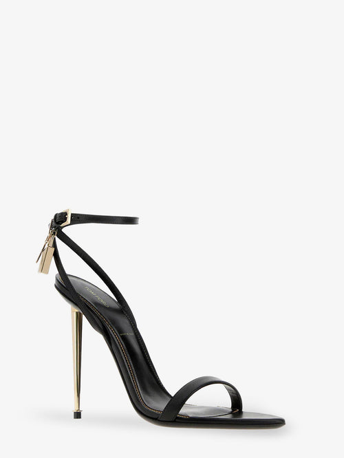 Tom Ford Leather sandals with metal Padlock detail - Black