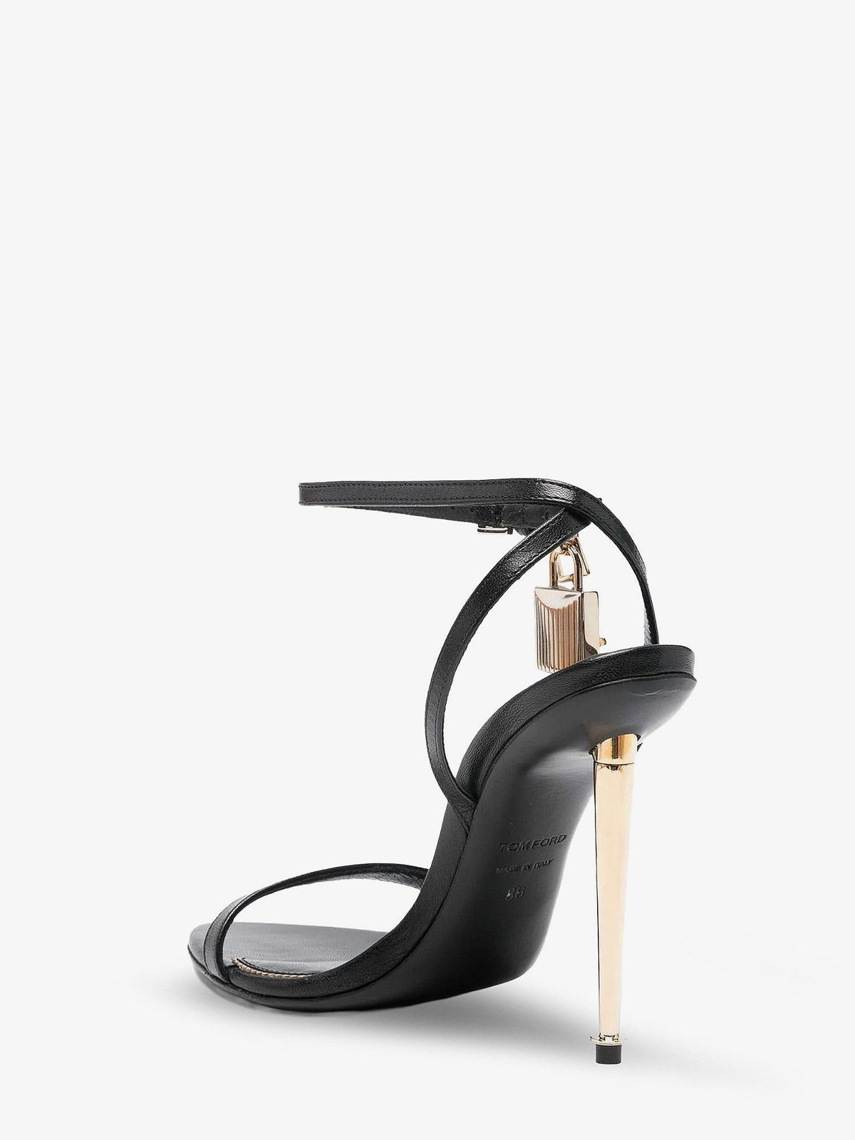 Tom Ford Leather sandals with metal Padlock detail - Black