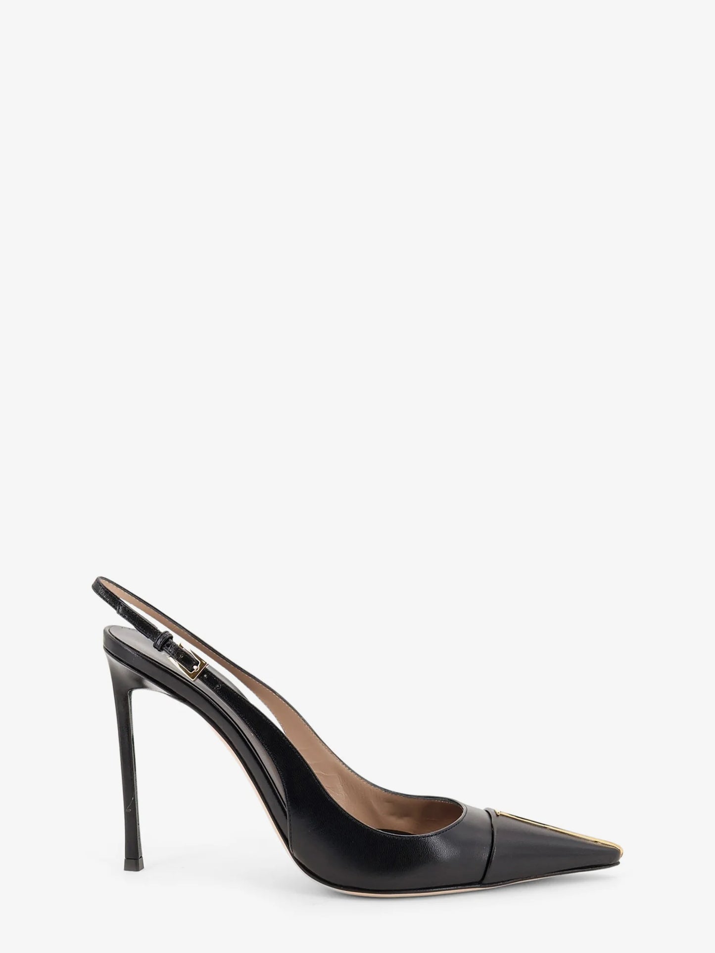 TOM FORD - Leather pumps with metal T Logo detail