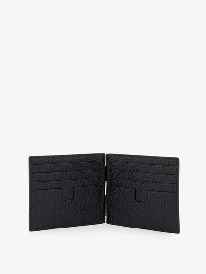 Tom Ford T-Line Money Clip leather wallet - Black