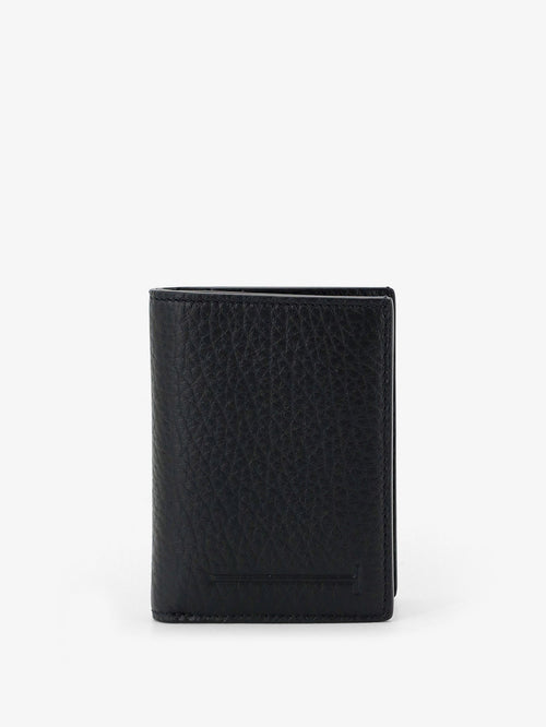 Tom Ford Leather card holder with embossed logo - Black