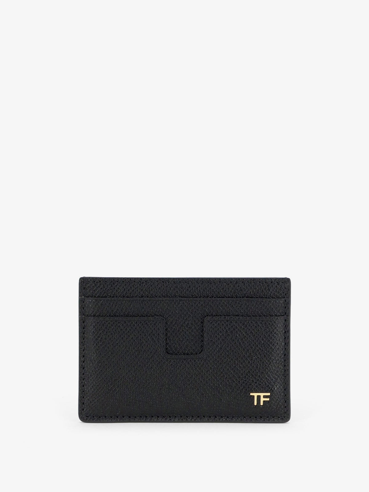 Tom Ford Leather card holder with logo - Black