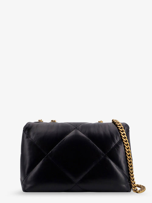 Tory Burch Kira quilted leather shoulder bag with metal logo - Black