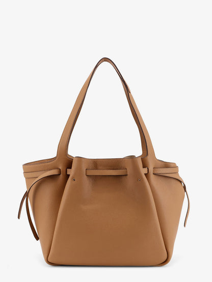 Tory Burch Romy Pebbled leather tote shoulder bag - Tiramisu