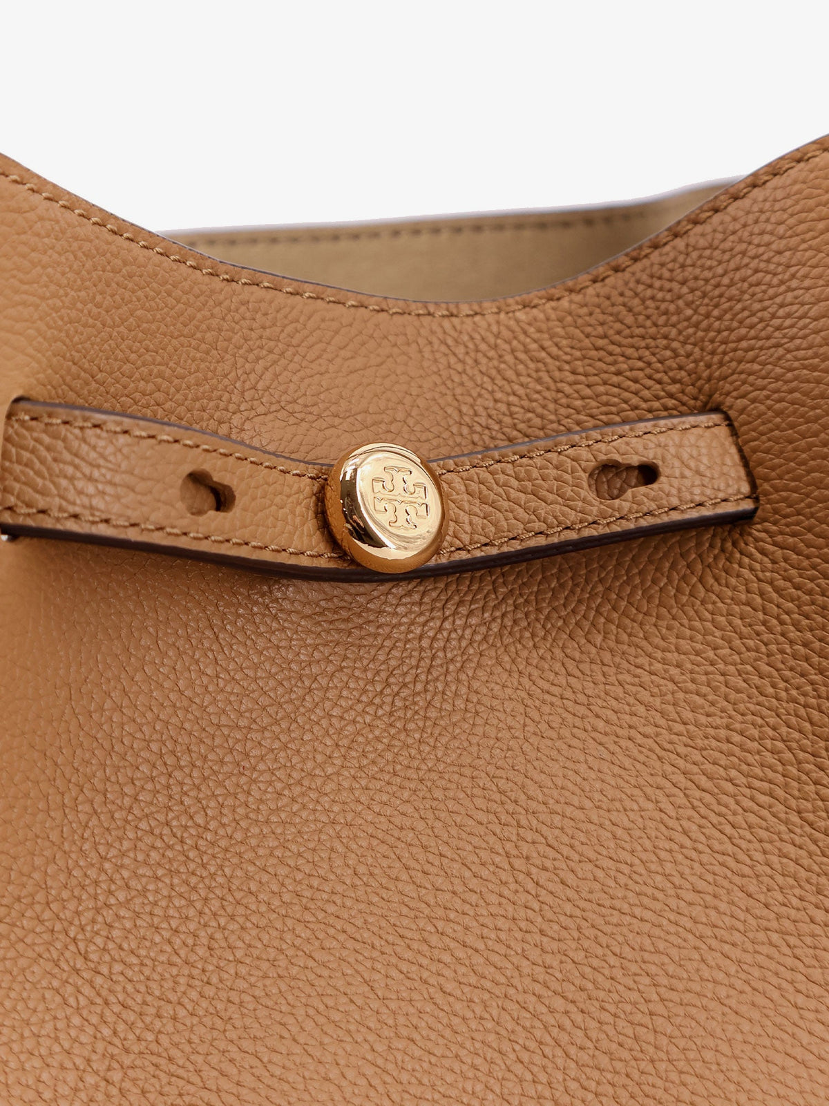 Tory Burch Romy Pebbled leather tote shoulder bag - Tiramisu