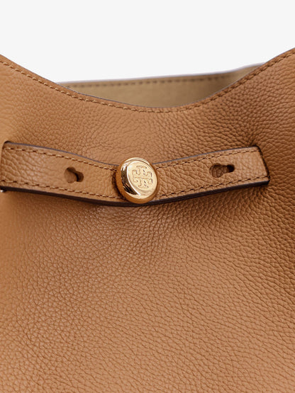 Tory Burch Romy Pebbled leather tote shoulder bag - Tiramisu