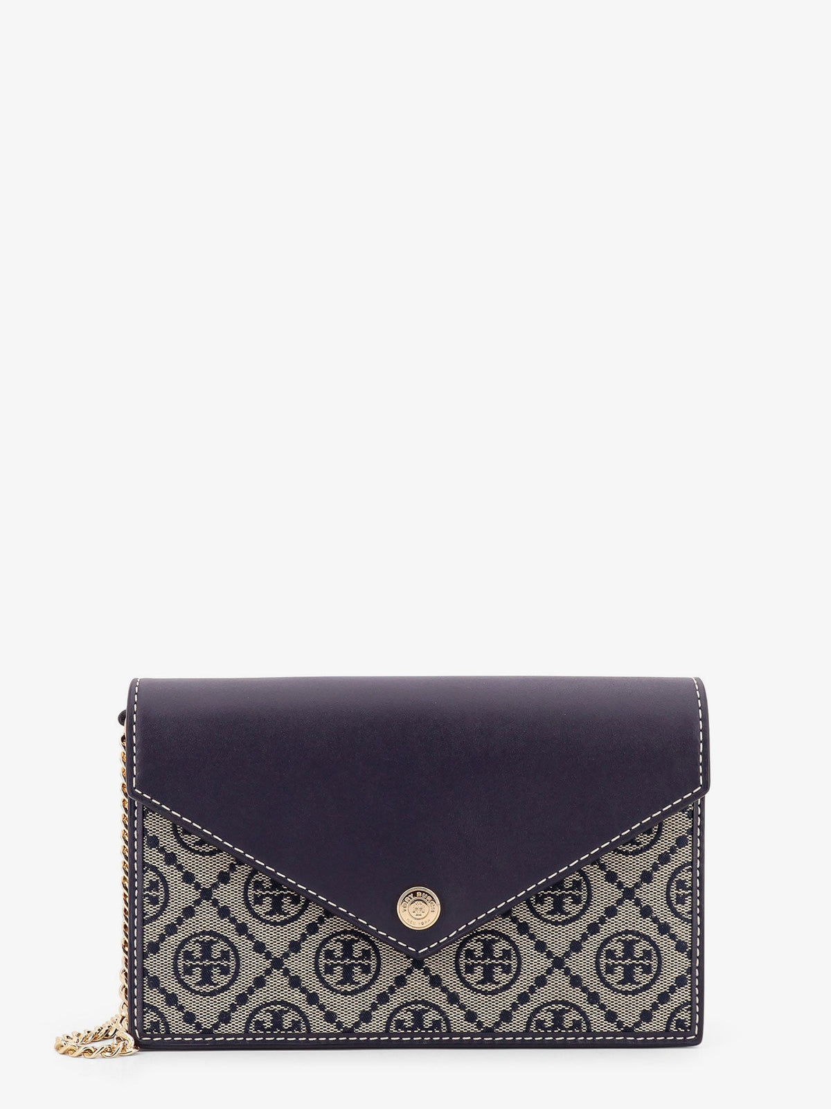 Tory Burch T-Monogram Envelope Chain Wallet - Torynavy