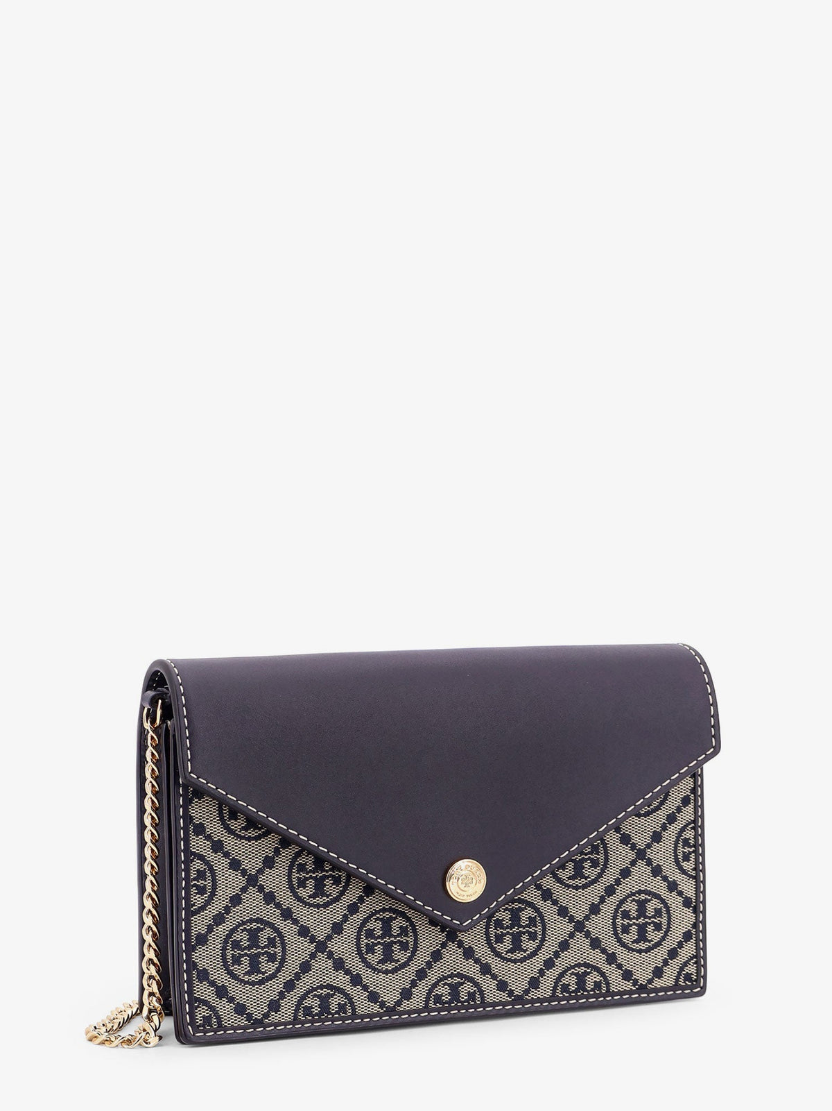 Tory Burch T-Monogram Envelope Chain Wallet - Torynavy