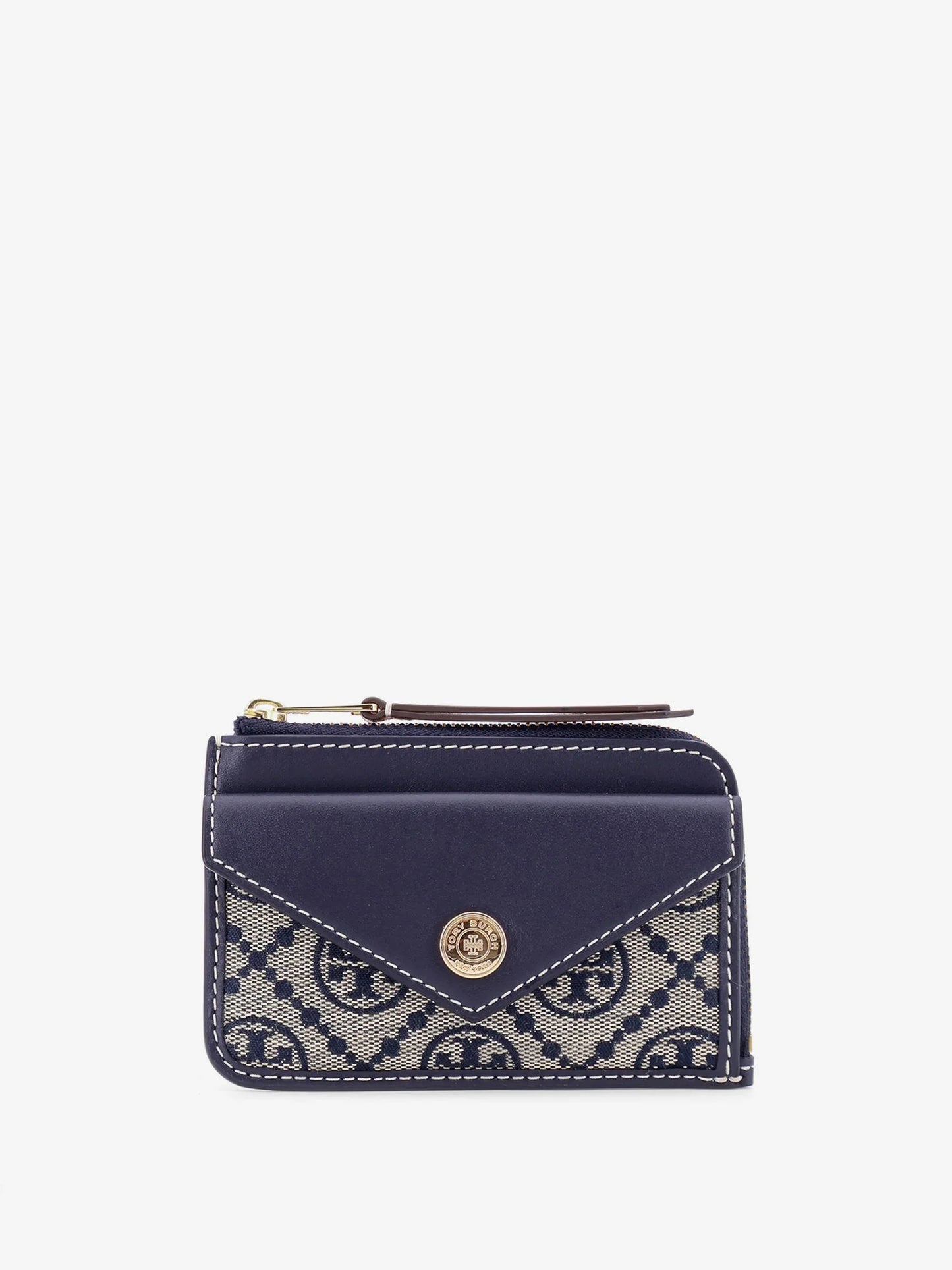 TORY BURCH - T Monogram Envelope Zip Card Case Wallet