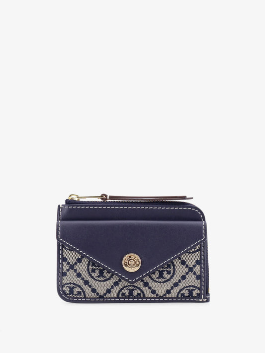 TORY BURCH - T Monogram Envelope Zip Card Case Wallet