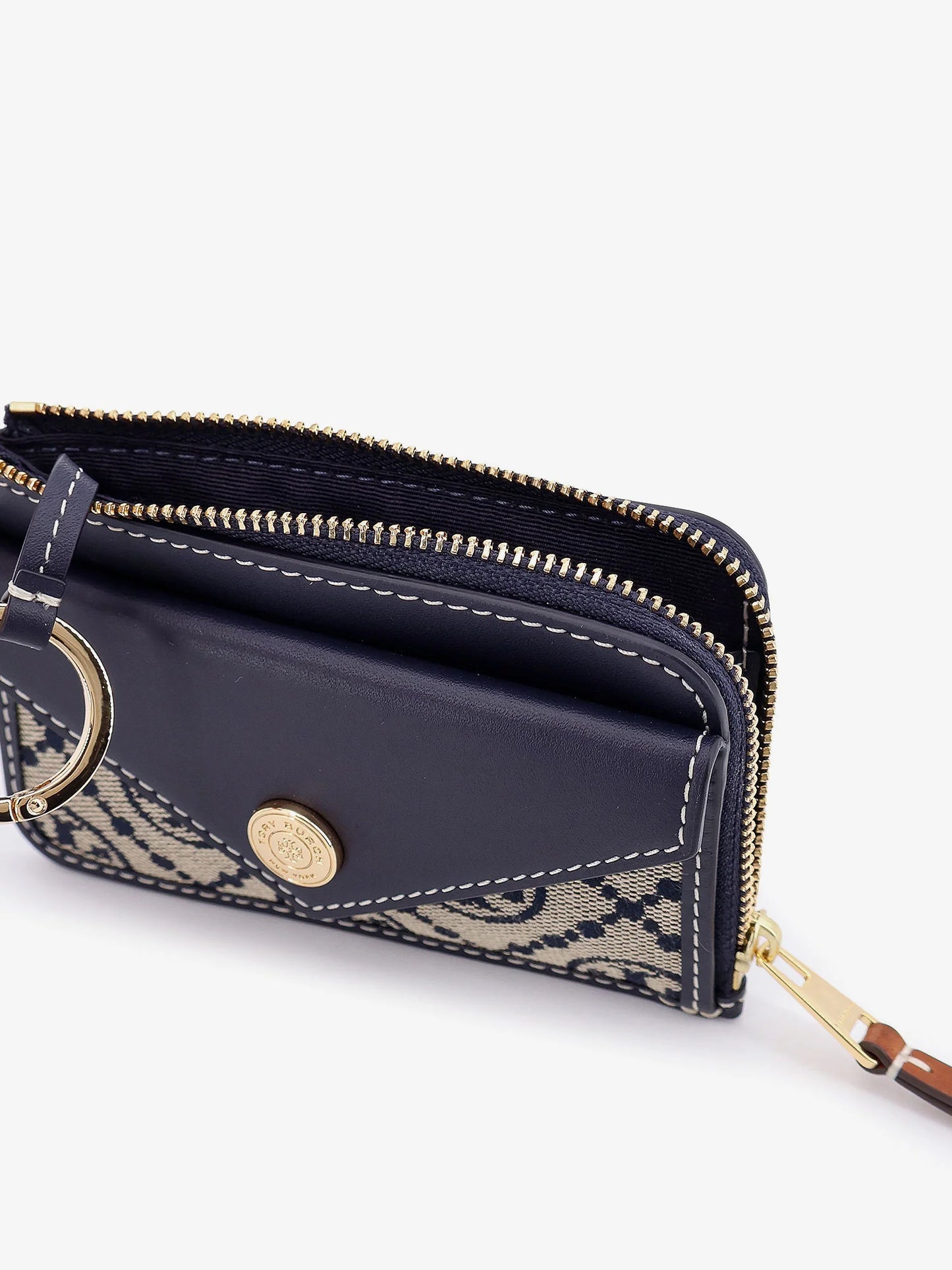 TORY BURCH - T Monogram Envelope Zip Card Case Wallet