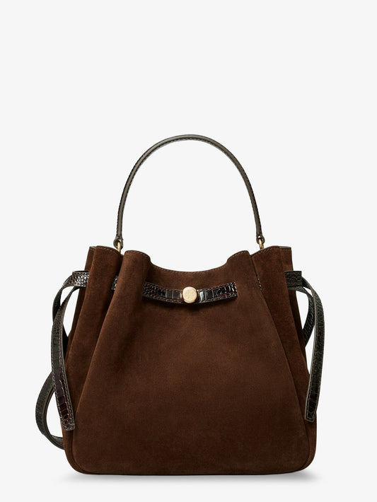 Tory Burch Romy suede bucket bag - Darkcocoa