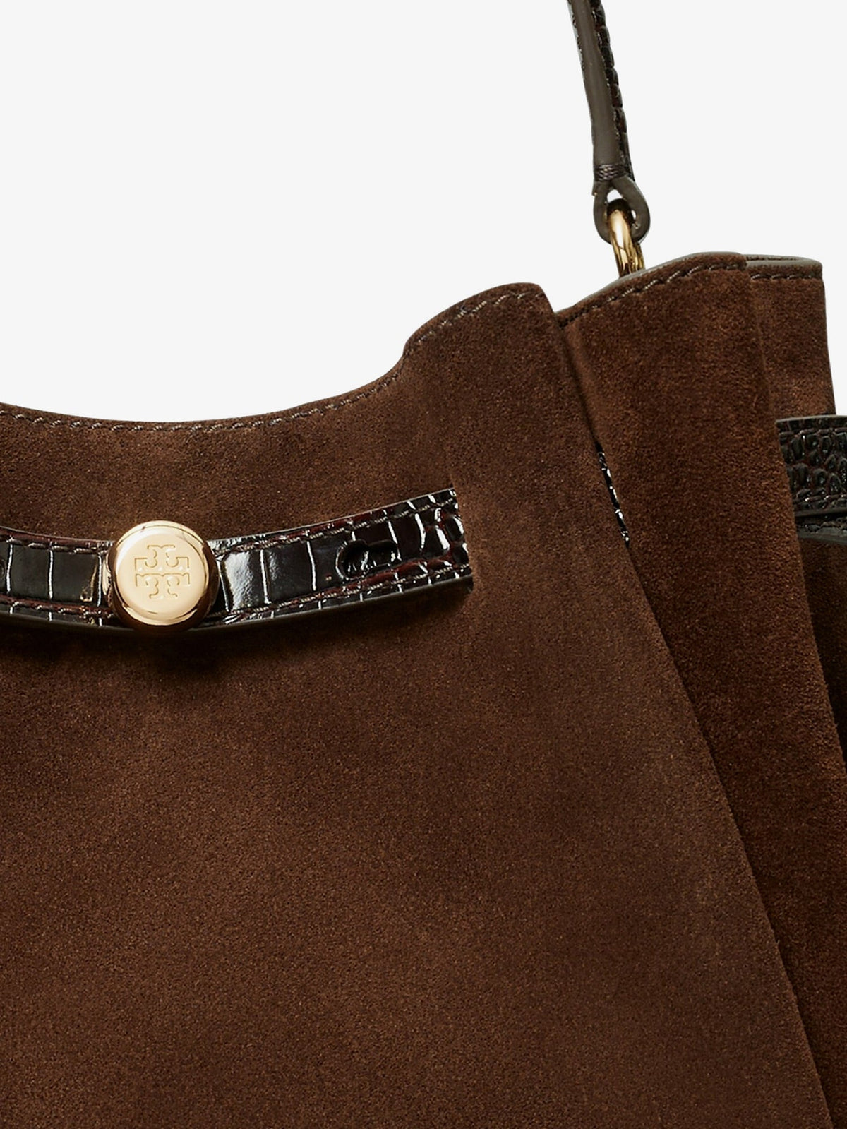 Tory Burch Romy suede bucket bag - Darkcocoa