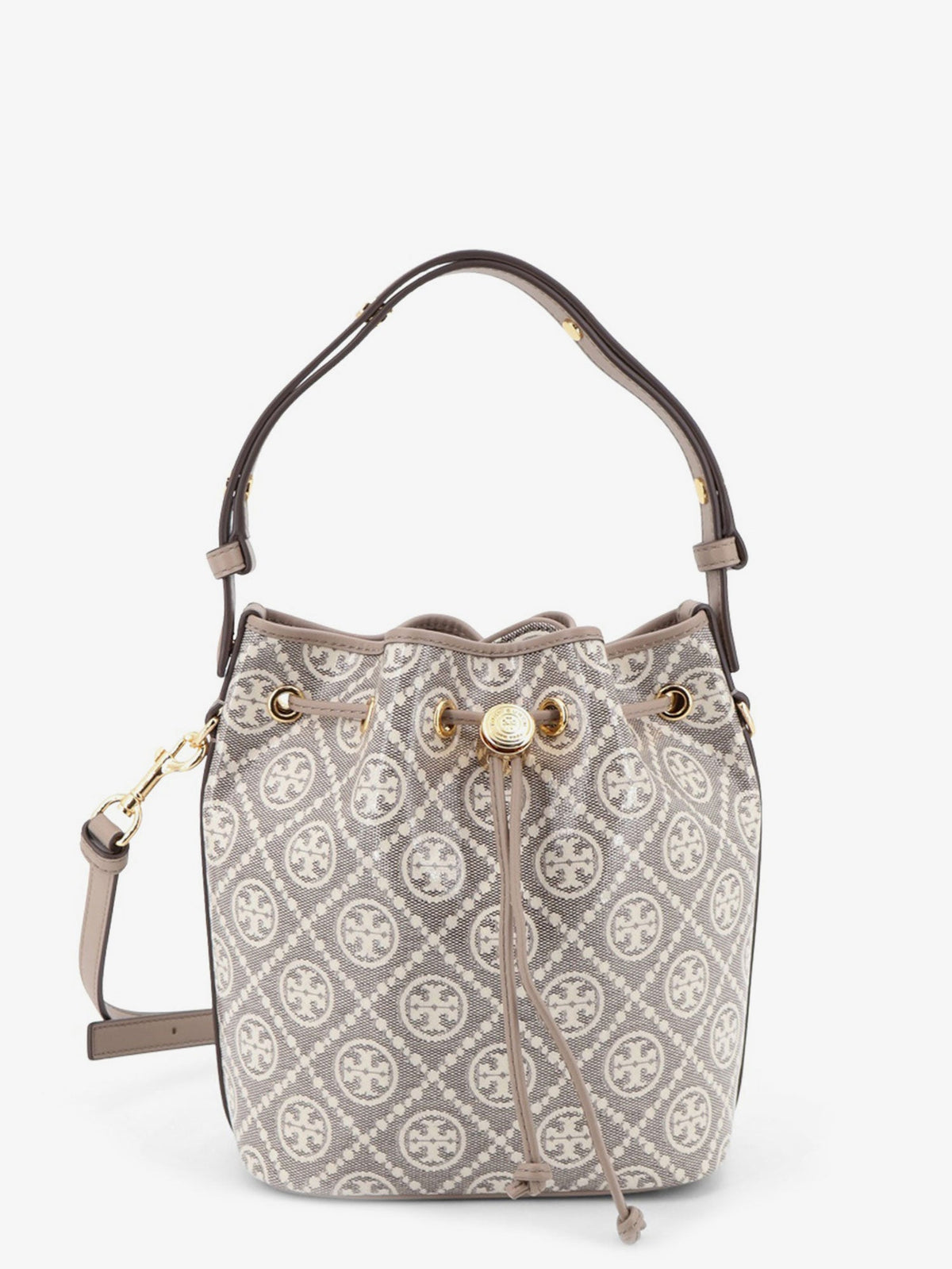 Tory Burch T Monogram coated canvas bucket bag - Charcoal