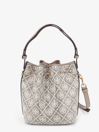 Tory Burch T Monogram coated canvas bucket bag - Charcoal
