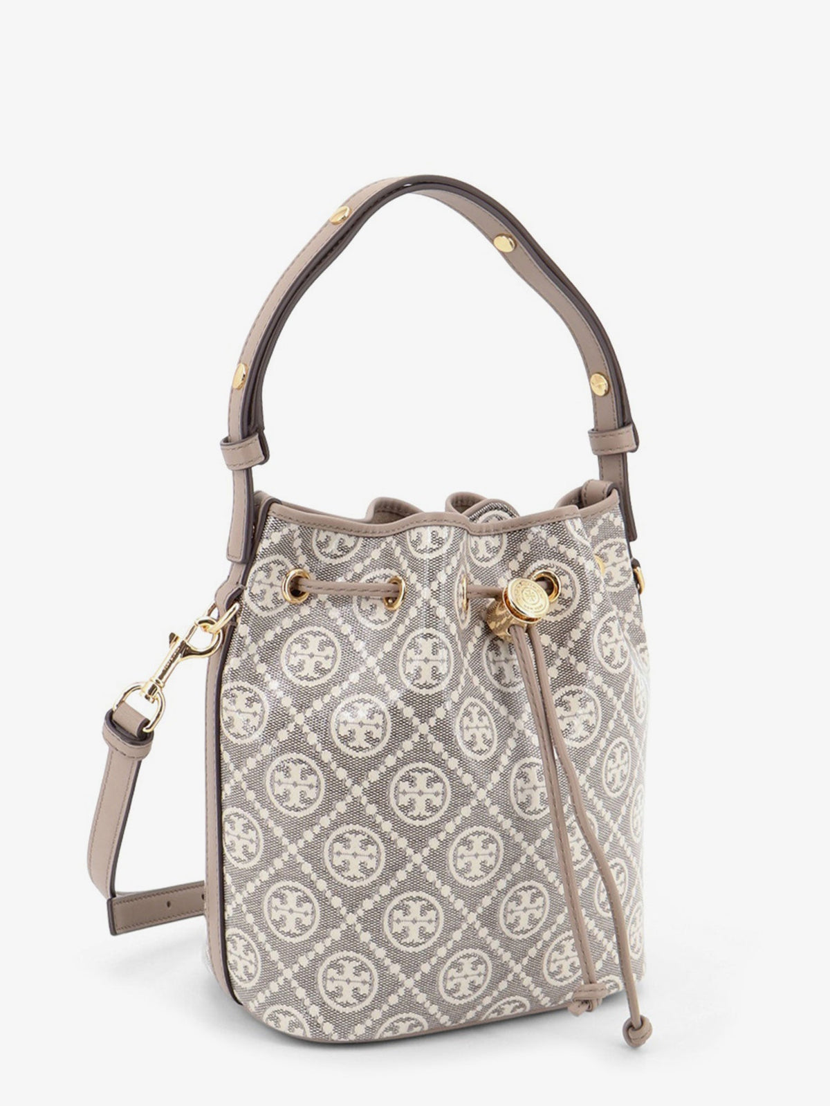 Tory Burch T Monogram coated canvas bucket bag - Charcoal