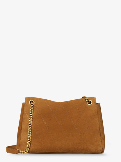 Tory Burch Charlie suede shoulder bag - Caramel