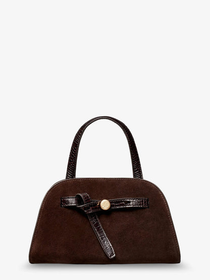 TORY BURCH - Romy Small suede satchel bag with shoulder strap