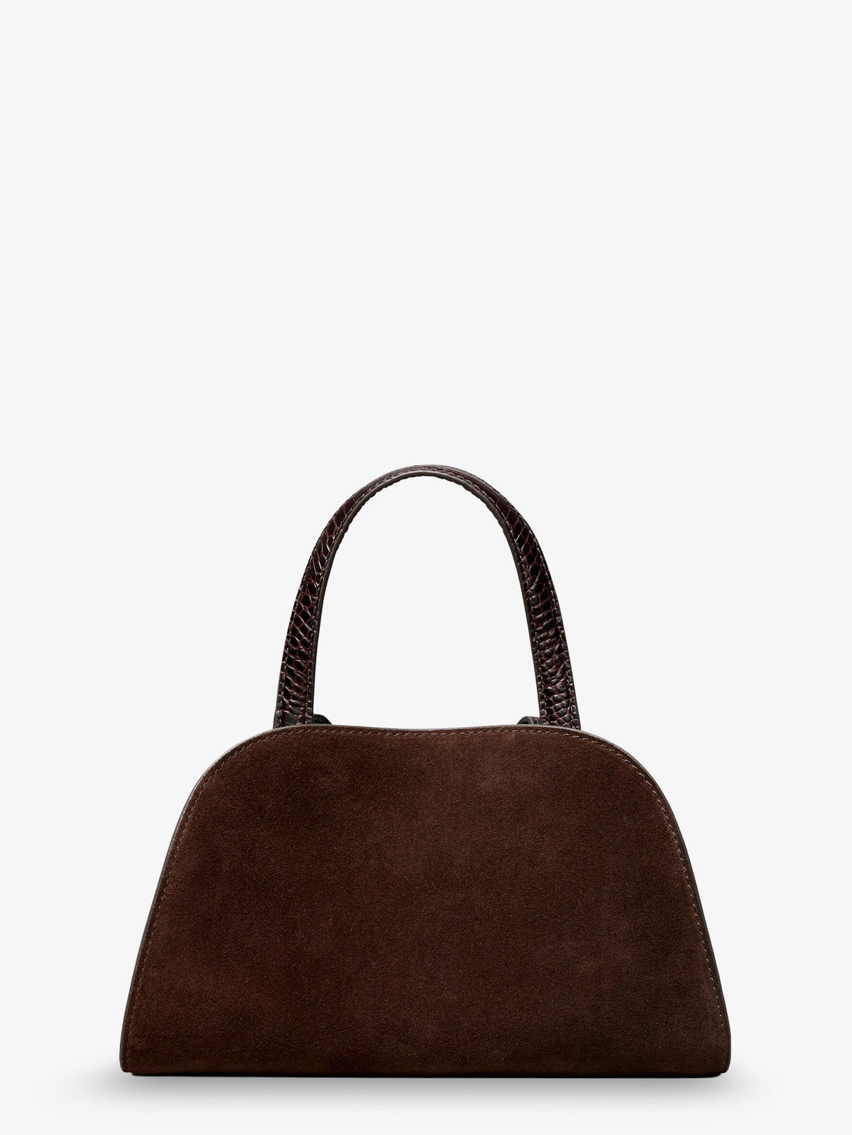 Tory Burch Romy Small suede satchel bag with shoulder strap - Darkcocoa