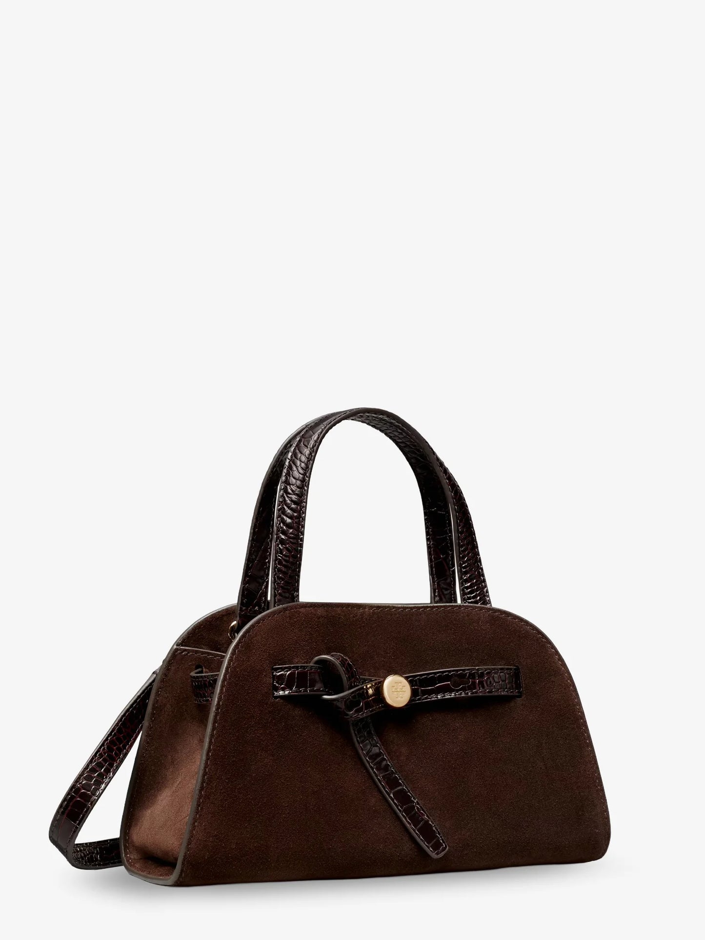 TORY BURCH - Romy Small suede satchel bag with shoulder strap