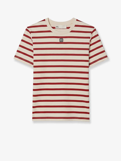 Tory Burch Cotton T Shirt With Striped Pattern