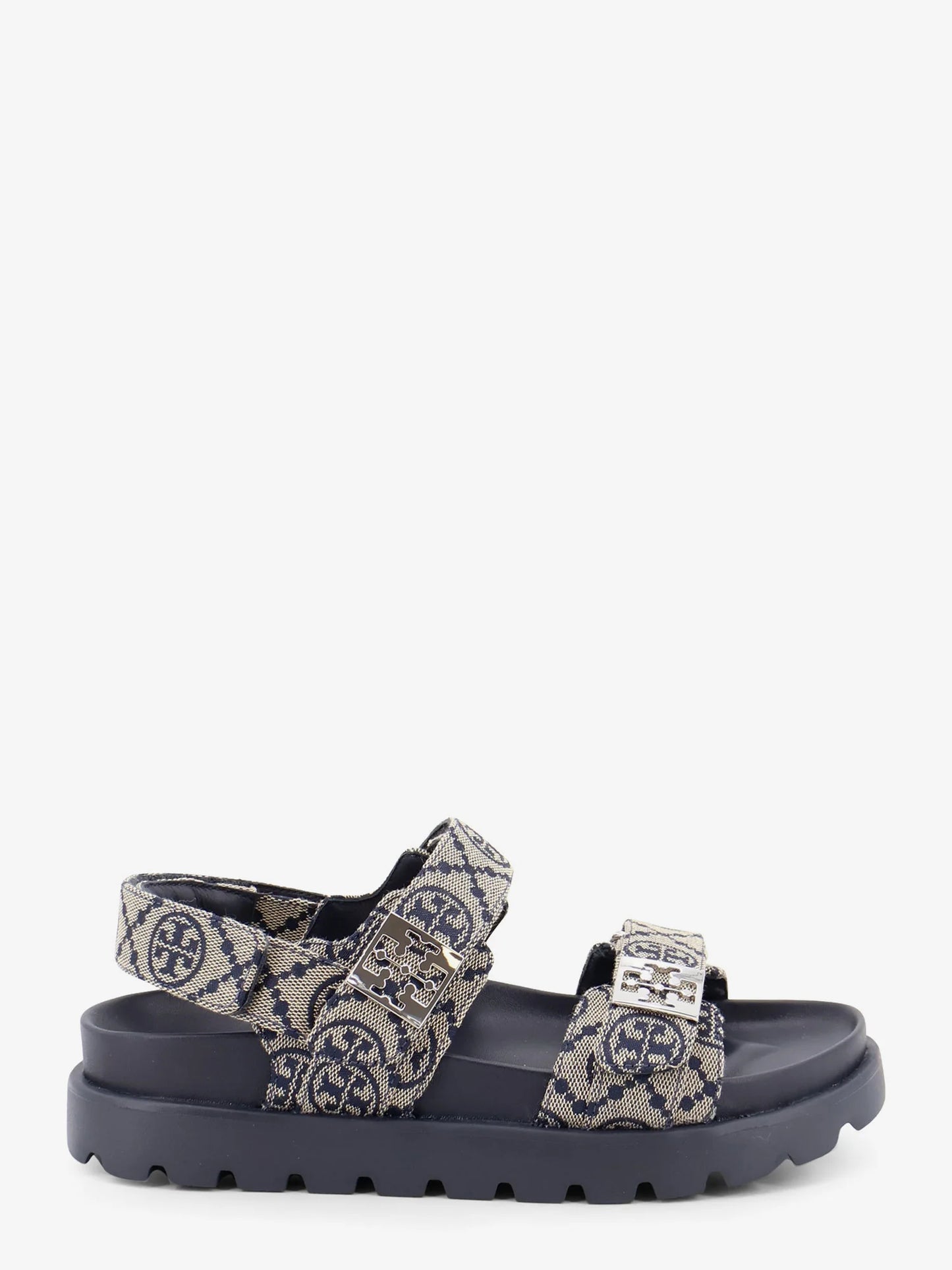 Tory Burch T Mono Perfect Monogram Fabric Sandals