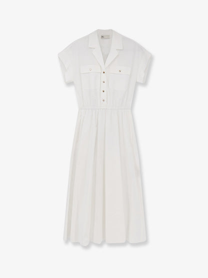 Tory Burch Cotton Chemisier Dress - White