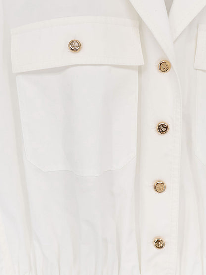Tory Burch Cotton Chemisier Dress - White